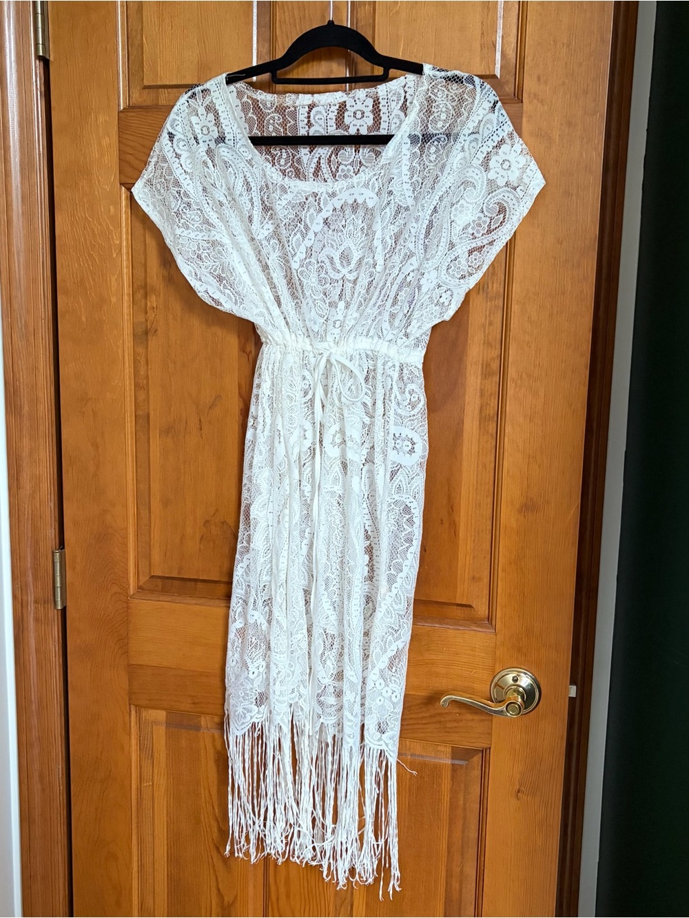 🔥 SALE! 5 for $20 🛍️ Boho Lace Fringe Cover-Up in Off White